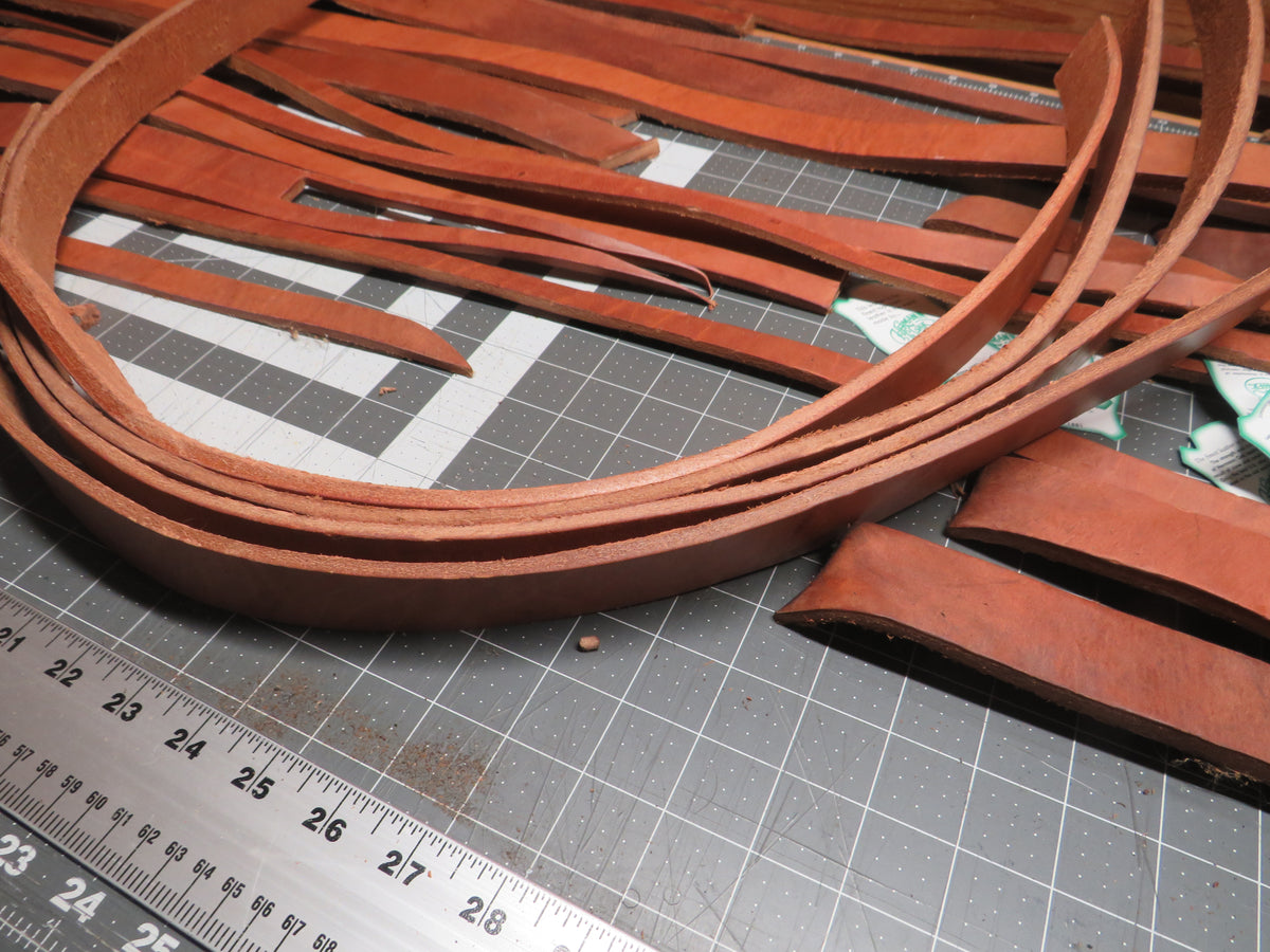13 Pound box of Hermann Oak harness leather belt remnants