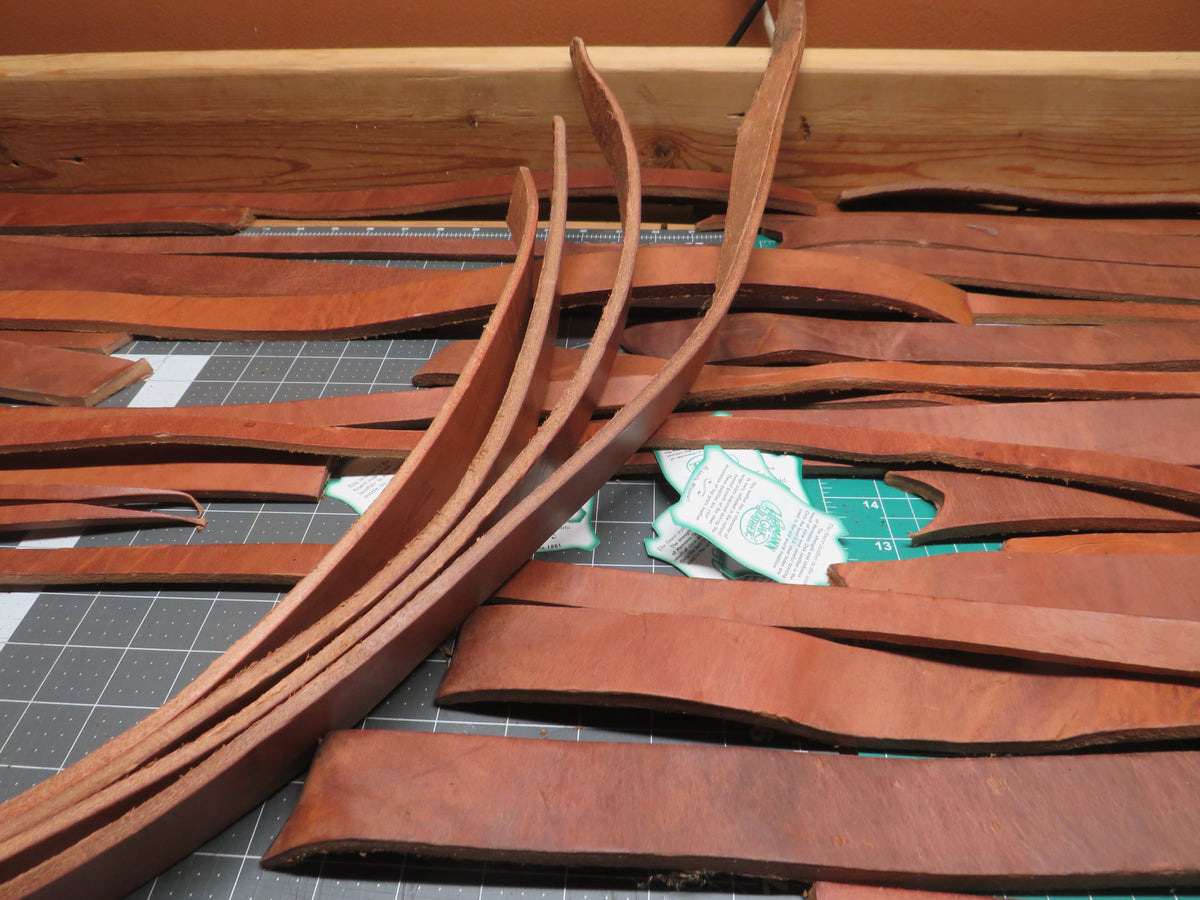 13 Pound box of Hermann Oak harness leather belt remnants