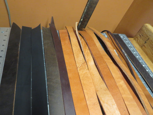 8 pounds of veg tanned full grain leather 15-60 inches long