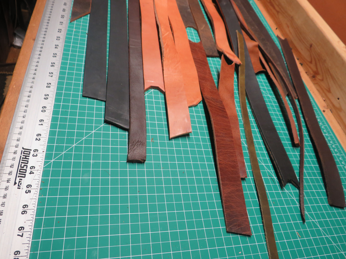 8 pounds of veg tanned full grain leather 15-60 inches long4