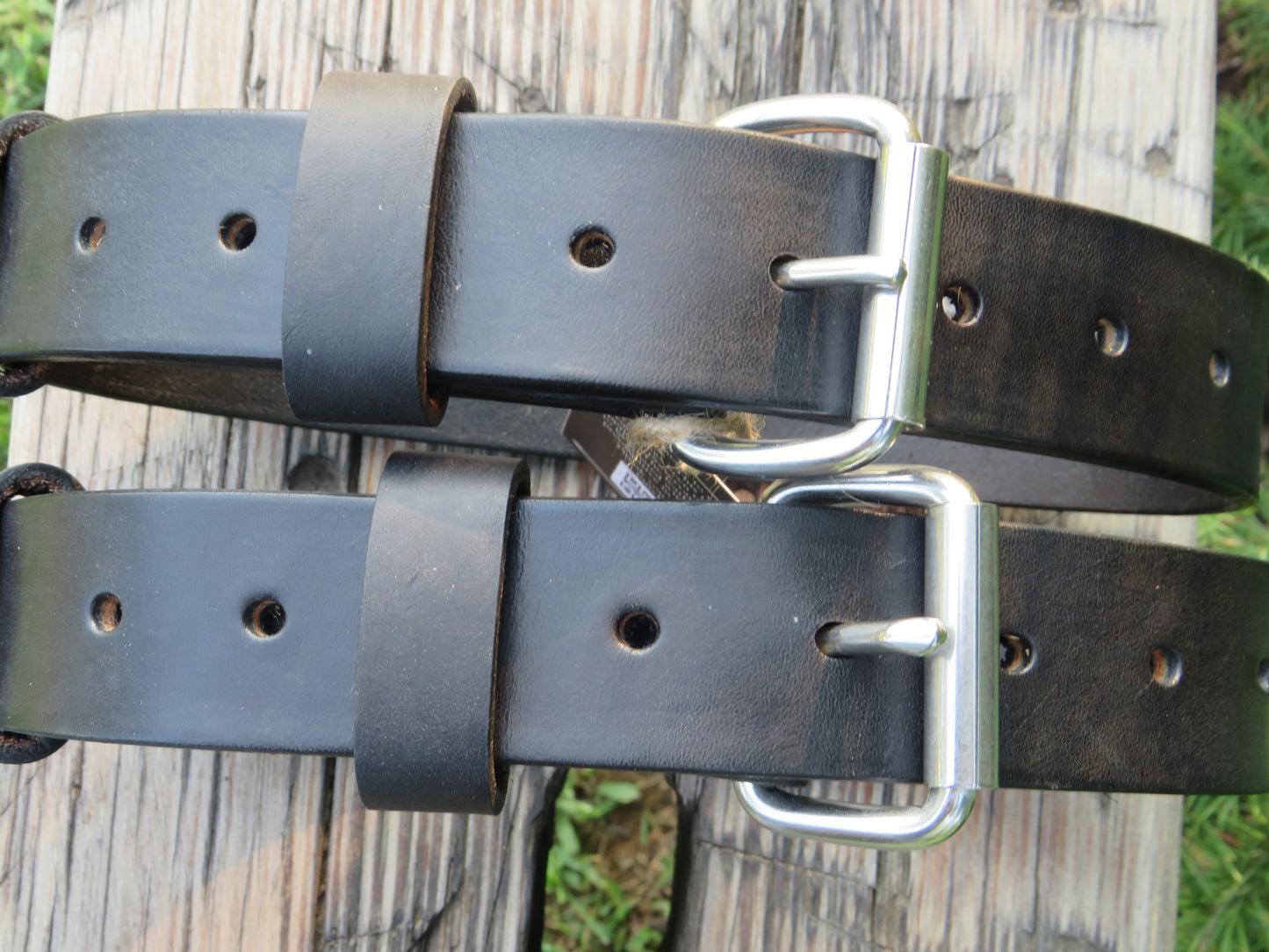 Pair of Black harness leather straps 14-26 circumference