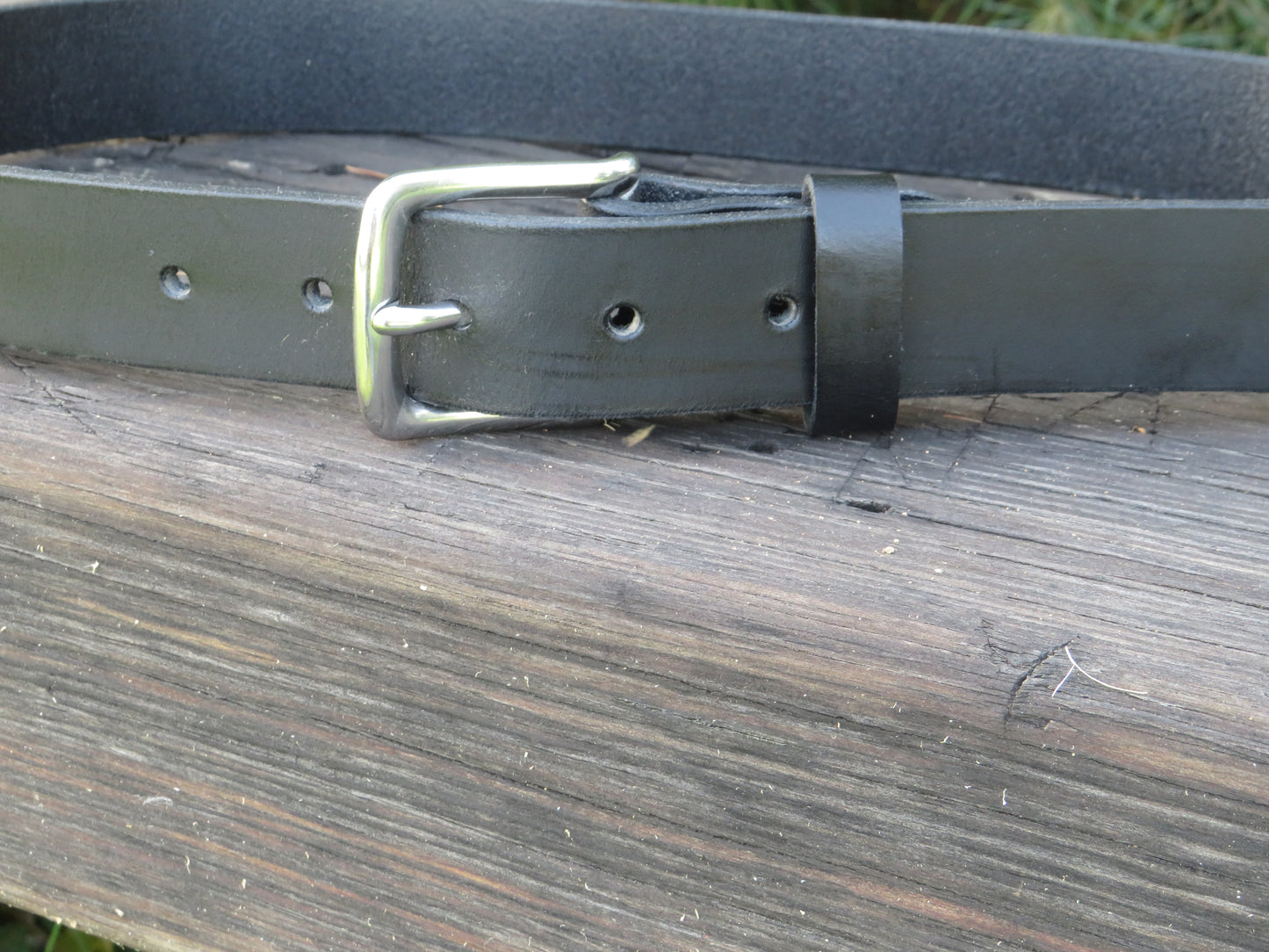Discounted 29 inch waist 1 1/4" wide Black Leather belt size 31 belt