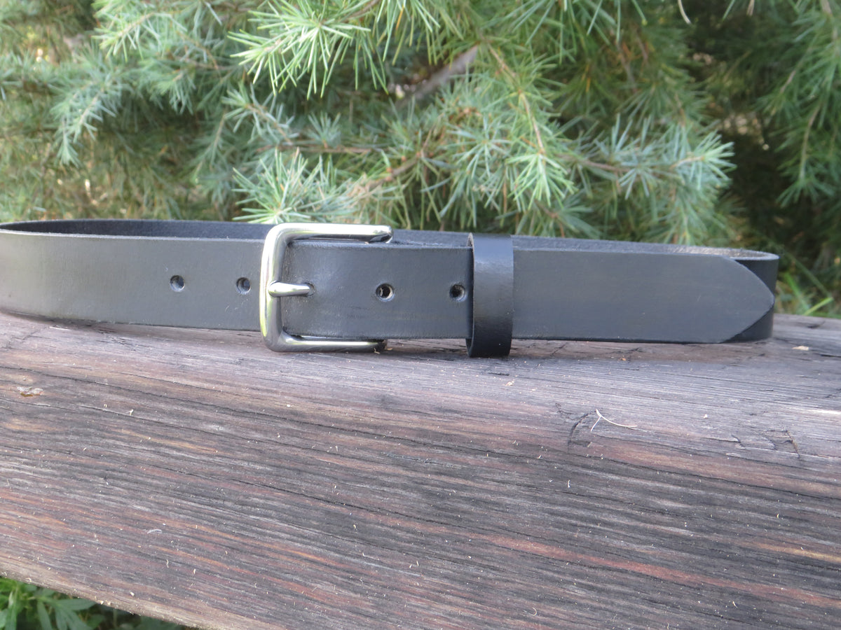 Discounted 29 inch waist 1 1/4" wide Black Leather belt size 31 belt