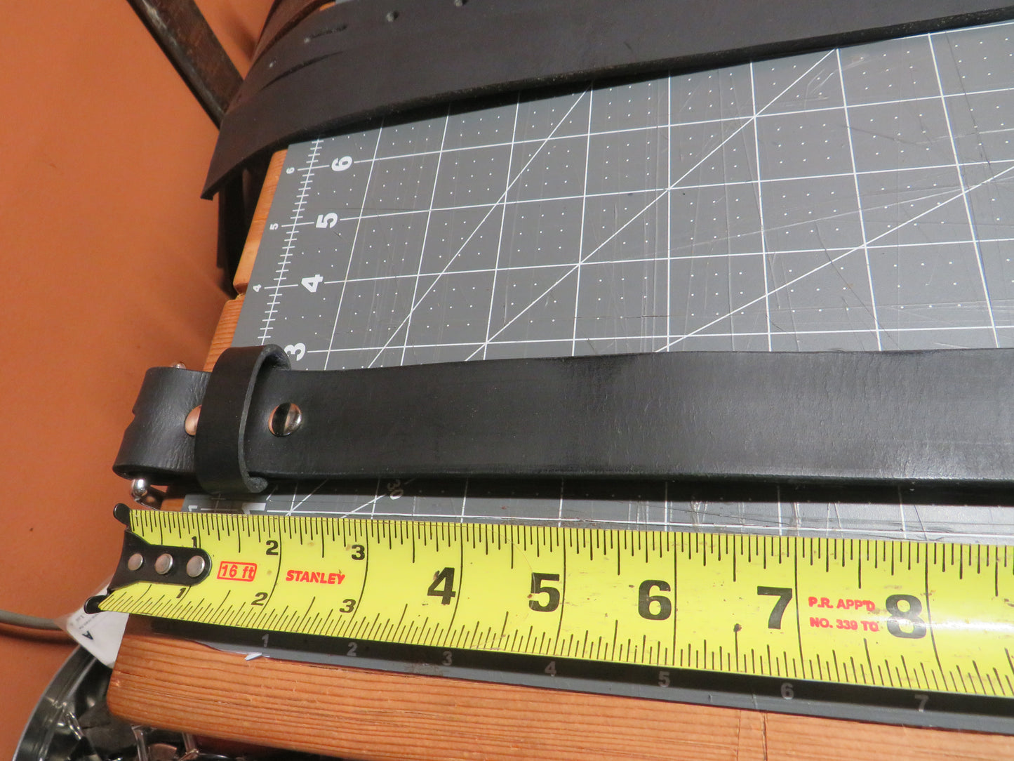 Discounted 29 inch waist 1 1/4" wide Black Leather belt size 31 belt