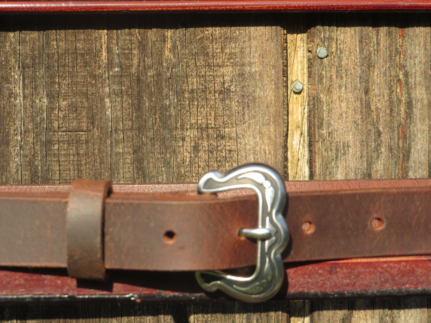 1 inch wide full grain brown leather belt