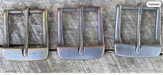 1 1/2" wide buckle- antique brass, antique copper, antique steel finish