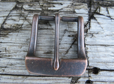 1 1/2" wide buckle- antique brass, antique copper, antique steel finish