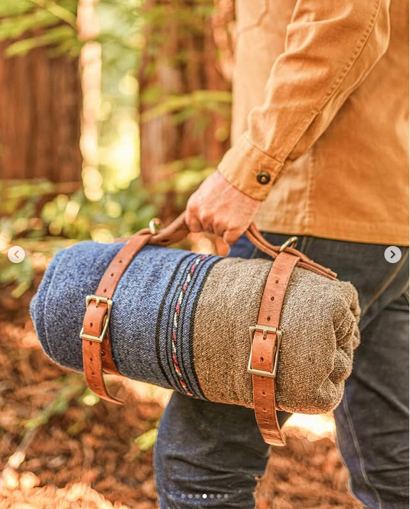 Hand made Hermann Oak harness leather blanket carrier
