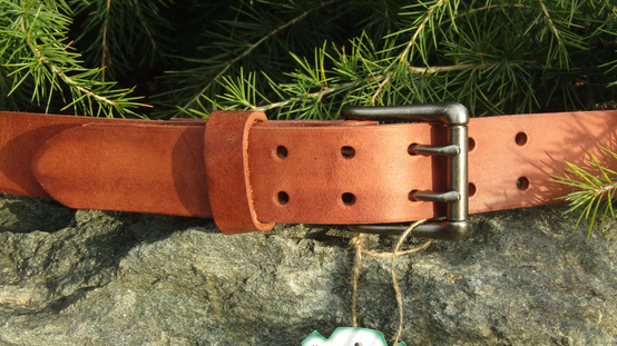 1 1/2" Hermann Oak Harness Leather Belt | Buckle Finish Options