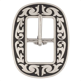 Pair of 1 inch buckle Jeremiah Watt, horseshoe brand hardware, stainless steel, belt buckle western Floral buckle