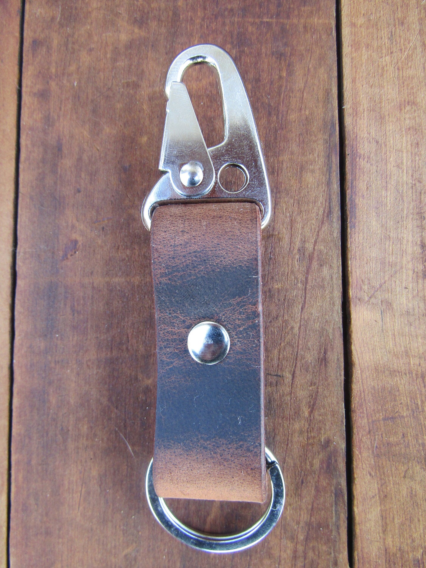 Full Grain Leather Keychain, Leather Clip Keychain, Handmade Leather Keychain, EDC Keychain,  Tactical Keychain, Minimalist Key chain