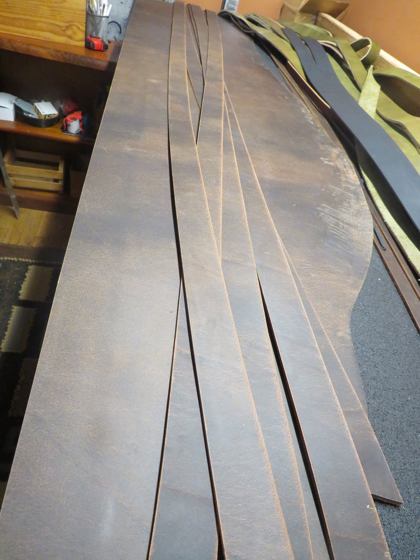 Custom Leather Ring Belt - Wide Circle Buckle 1 1/2