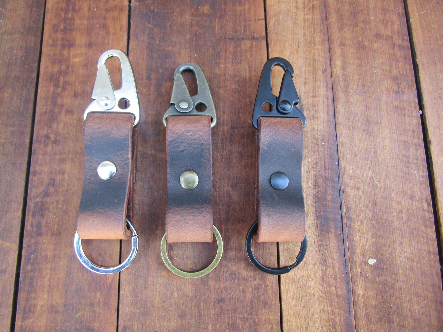 Full Grain Leather Keychain, Leather Clip Keychain, Handmade Leather Keychain, EDC Keychain,  Tactical Keychain, Minimalist Key chain