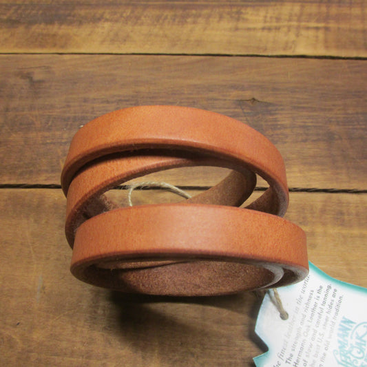 Hermann Oak full grain harness leather wrap  bracelet- made from belt remnants, blank bracelet