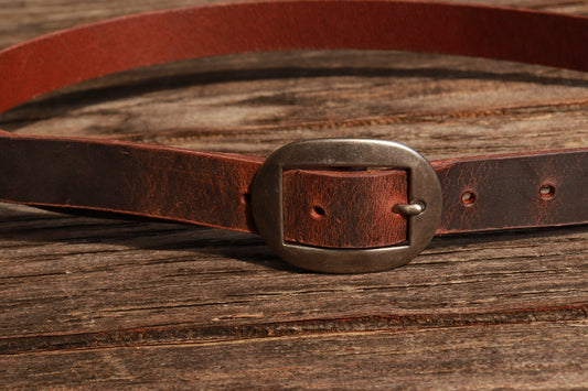 1 inch wide Narrow leather belt/ Womans Belt  belt/full grain brown leather womans belt/ Crazy Horse Water Buffalo Leather