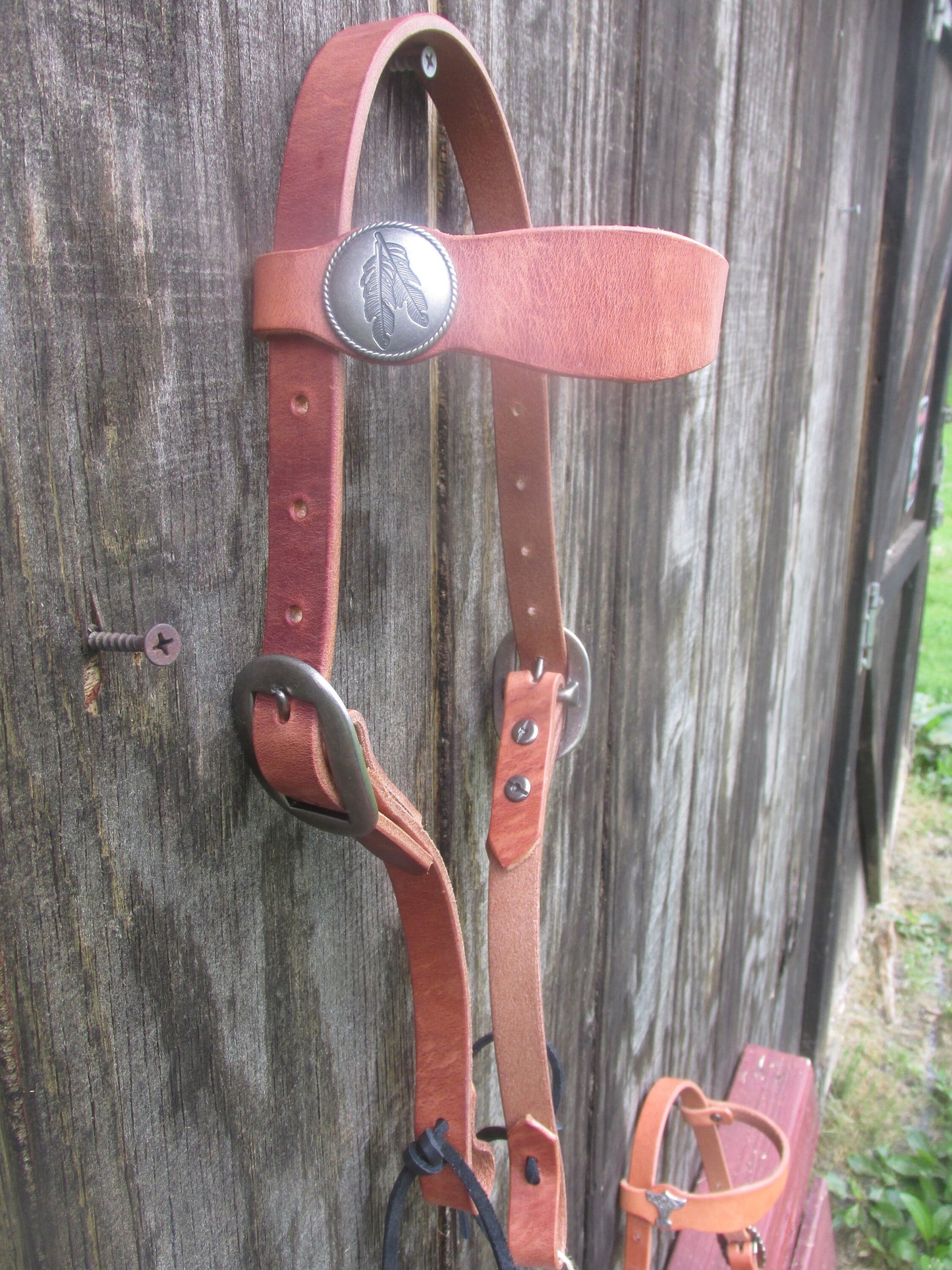 Hermann Oak Harness Leather Headstall Bridle Stainless Steel Jeremiah Watt hardware Draft to pony sizes available