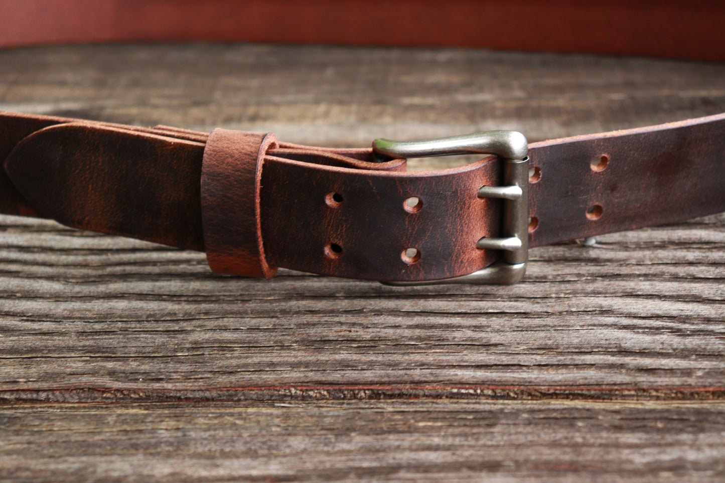 1 1/2" Custom Handcrafted leather belt,full grain leather belt, Unisex leather belt, Water Buffalo leather belt,  two prong buckle