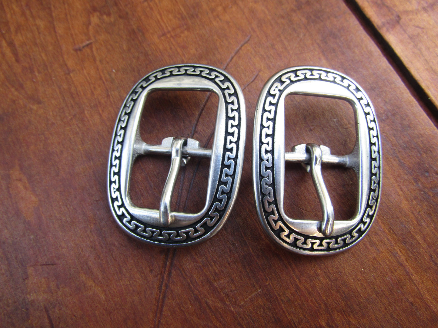 New Pair  3/4" Jeremiah Watt Carlos Buckles Black Floral Stainless Steel Western Horse Tack Hardware , bridle, belt, tack buckle