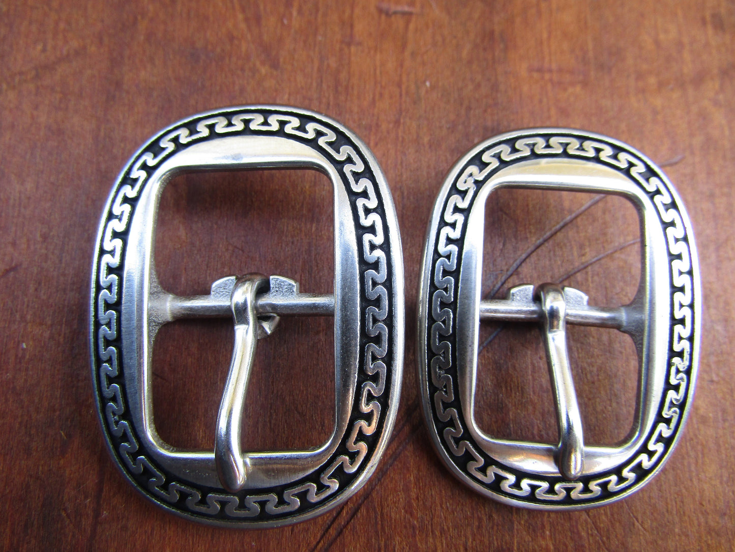 New Pair  3/4" Jeremiah Watt Carlos Buckles Black Floral Stainless Steel Western Horse Tack Hardware , bridle, belt, tack buckle