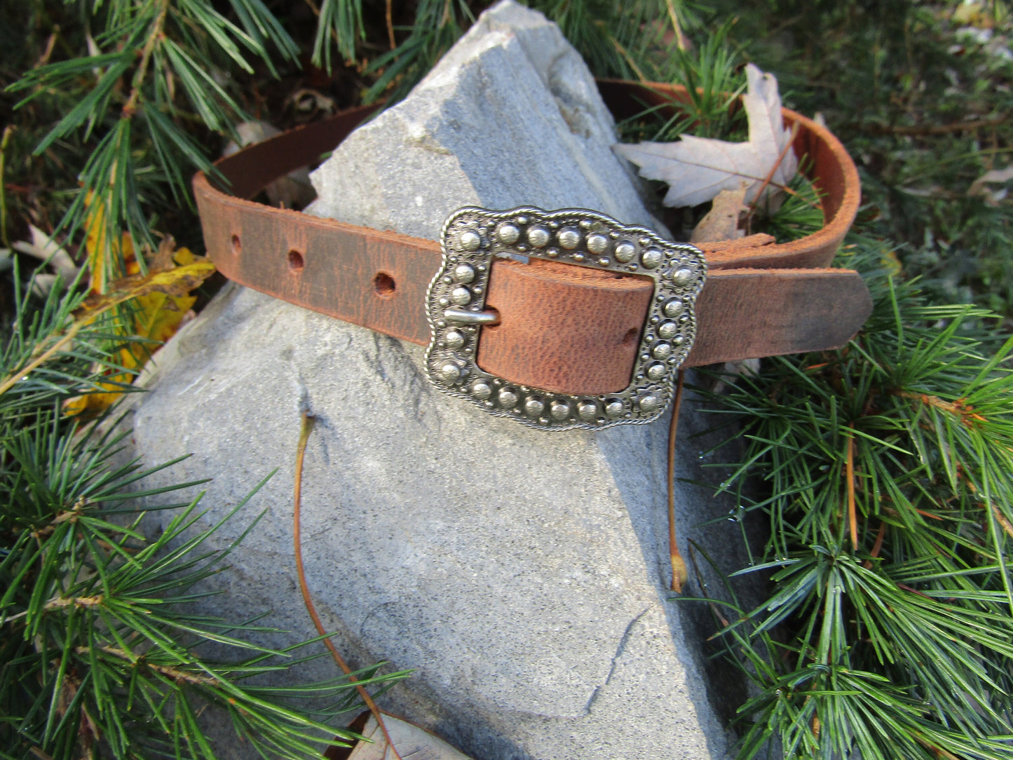 Crazy Horse brown Water Buffalo Leather narrow casual belt, Made in USA , 3/4" leather belt, narrow leather belt