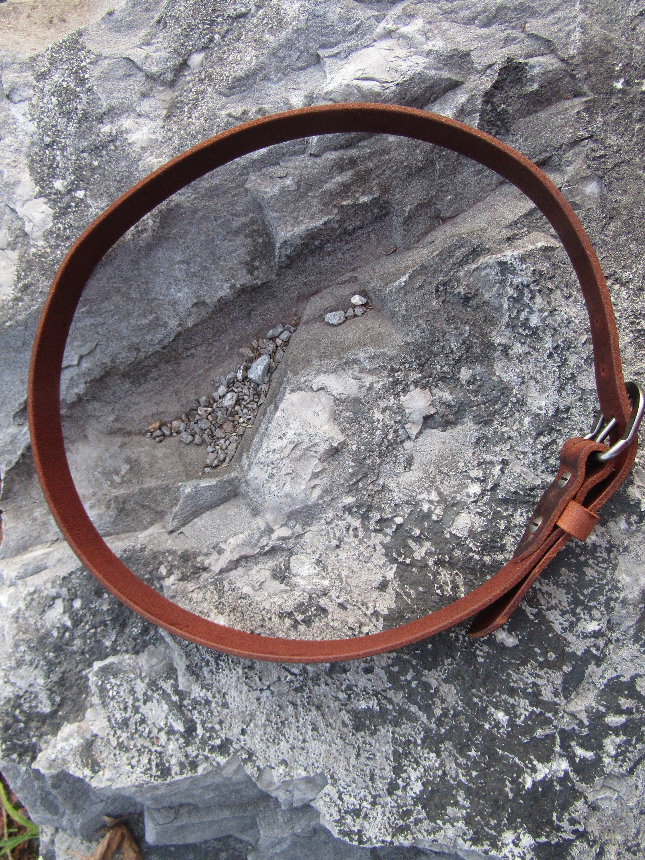 Full Grain Buffalo Leather Belt – Crazy Horse Finish – Brown – Handmade In USA