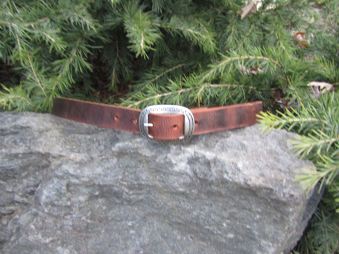 Narrow leather belt/ Womans Belt Jeremiah Watt  buckle belt/full grain brown leather womans belt,1 inch wide belt