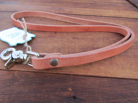 Hermann Oak harness leather lanyard, Made in USA, leather made in USA, hand made lanyard, custom made leather lanyard.