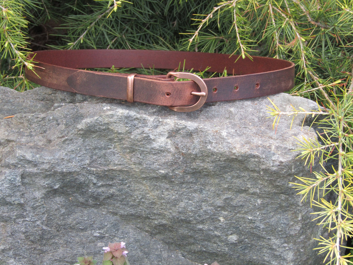 1 inch wide belt Narrow leather belt/ Womans Belt antique copper finish buckle belt/full grain brown leather womans belt/ mens belt