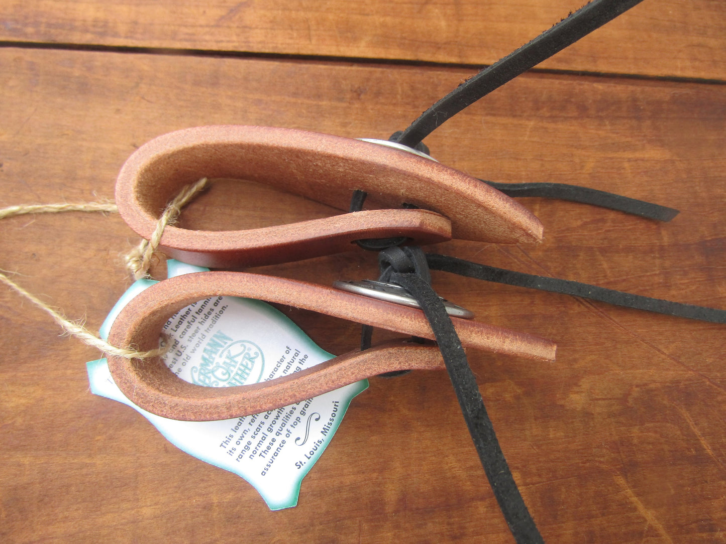 Leather water loops for reins Hermann Oak harness leather, Western bridle, Jeremiah Watt hardware SHIPS TODAY Teardrop water loops for reins