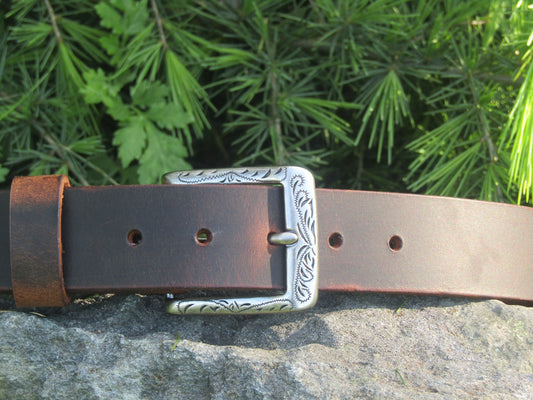 1 1/2" Custom Handcrafted leather belt, full grain leather belt,Made in USA, Unisex leather belt, Water Buffalo leather belt, vintage look