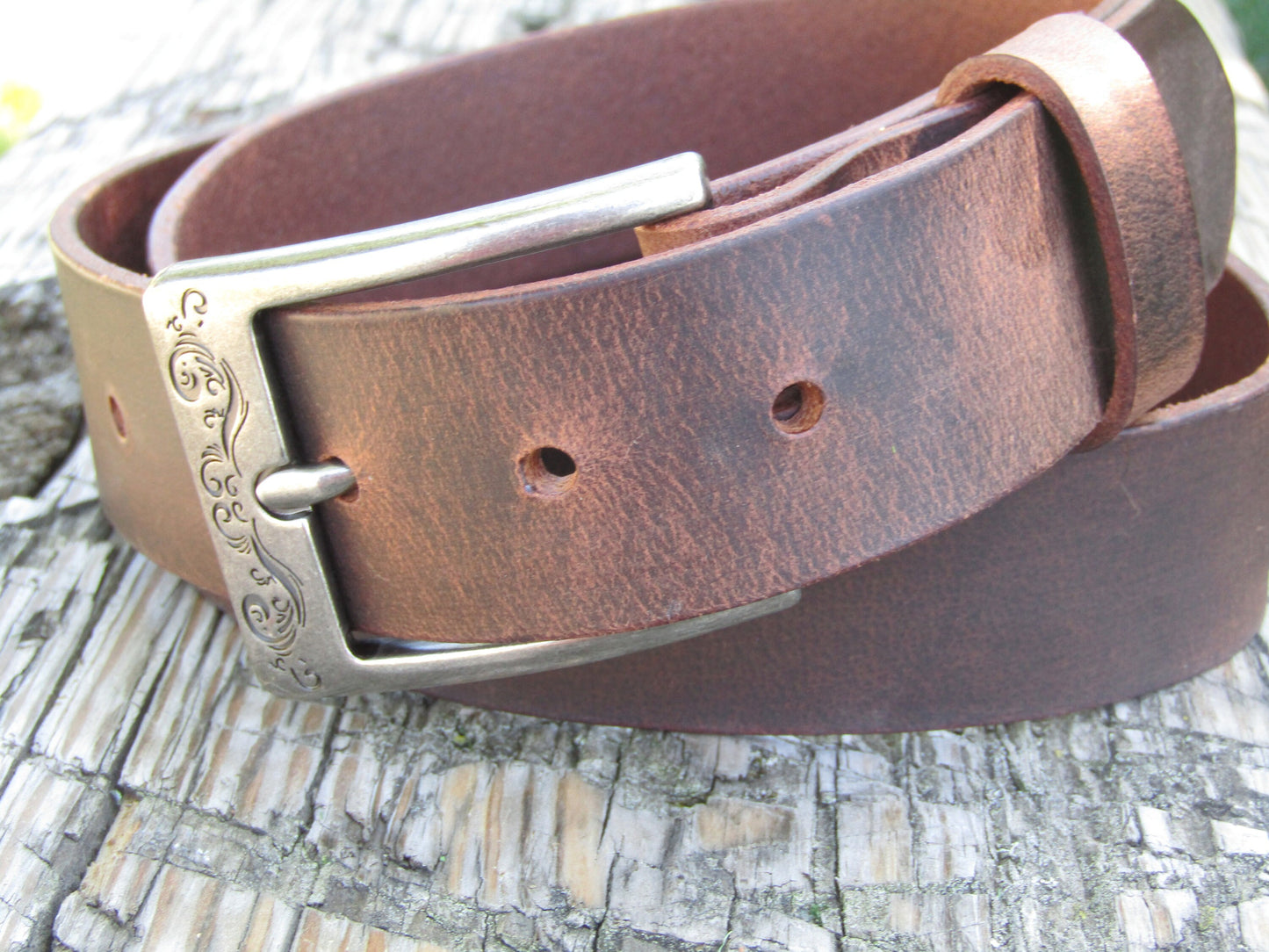 Handcrafted 1 1/2" Leather Belt - Men's & Women's Full Grain USA Made Water Buffalo Leather