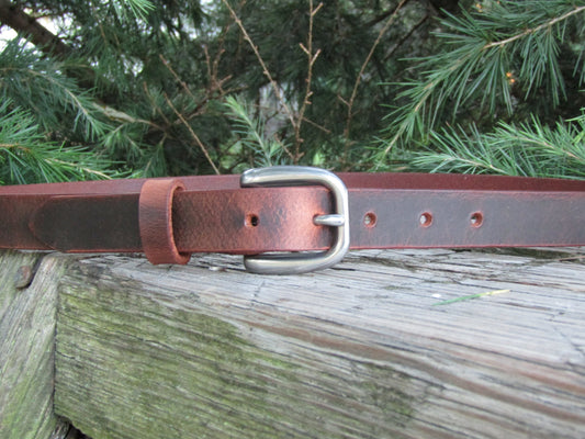 1 inch wide belt Narrow leather belt/ Womans leather belt, stainless steel buckle belt,full grain brown, leather men's leather belt,