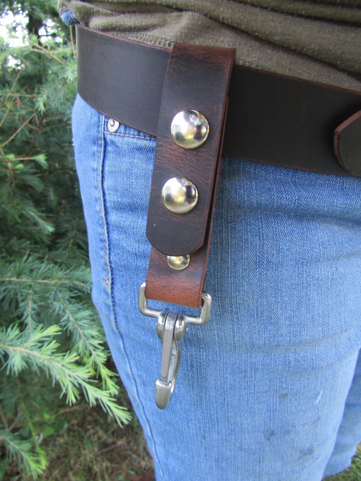 Handmade Water Buffalo leather, utility belt, knife holder, tool holder, Full grain leather, keyholder, belt loop key holder,belt keeper