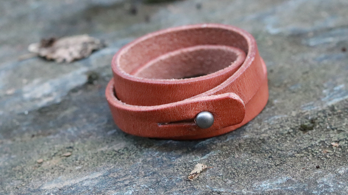 Hermann Oak ful grain harness leather wrap  bracelet- made from belt  remnants, blank bracelet 3 wrap, bangle bracelet, leather bracelet