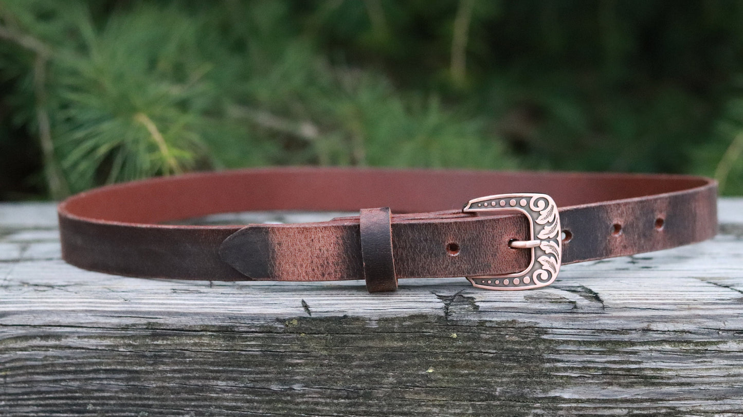1 inch wide leather belt,   Full grain brown leather belt, Narrow leather belt, mens leather belt, womans leather belt,unisex leather belt