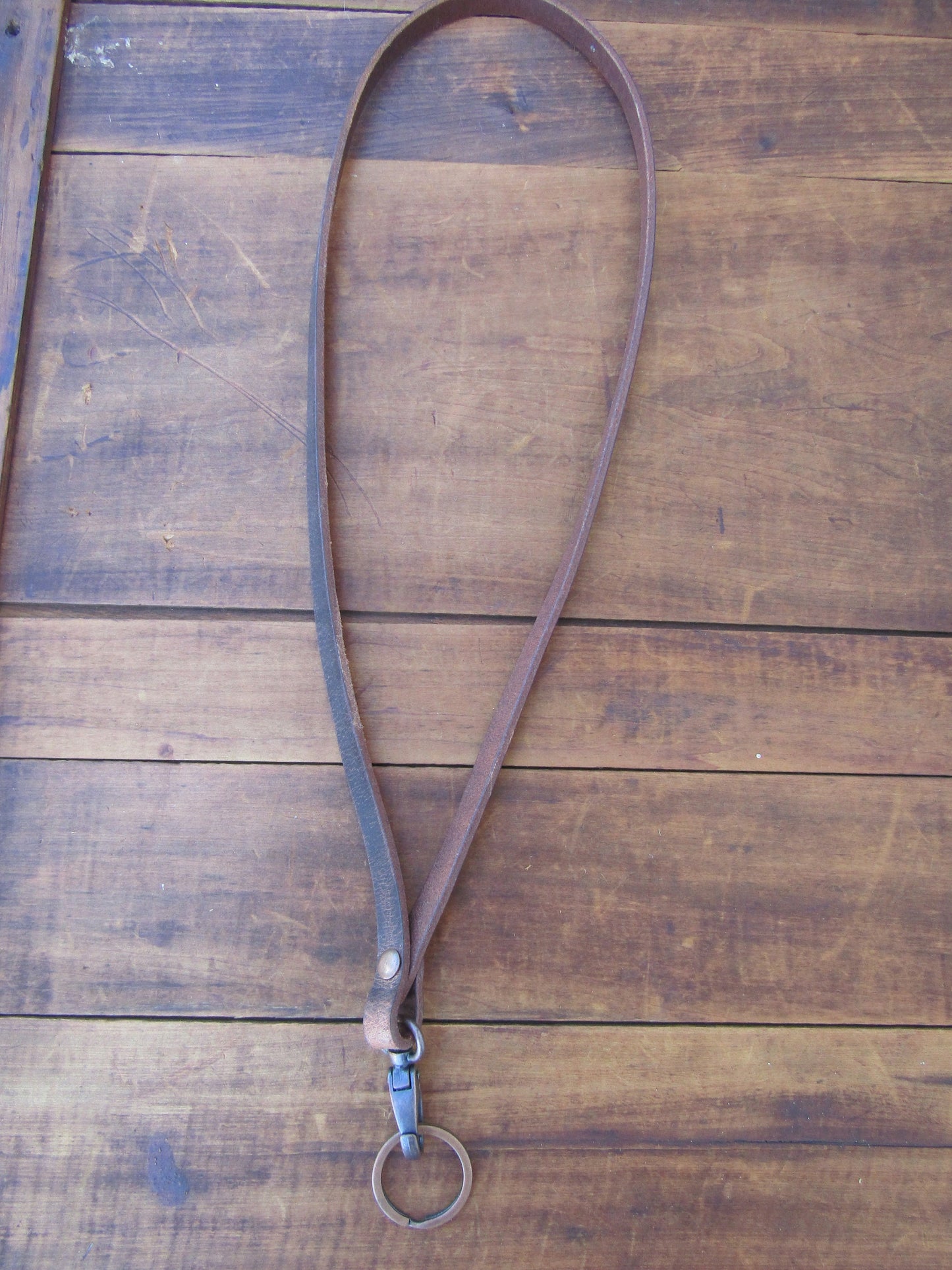 Leather lanyard  full grain leather lanyard veg tanned leather lanyard gift for him gift for her 1/2" wide leather lanyard