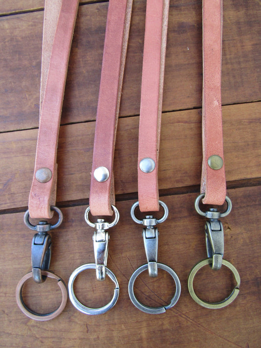 Hermann Oak harness leather lanyard Made in USA  hand made lanyard custom made leather lanyard for office lanyard for keys leather edc