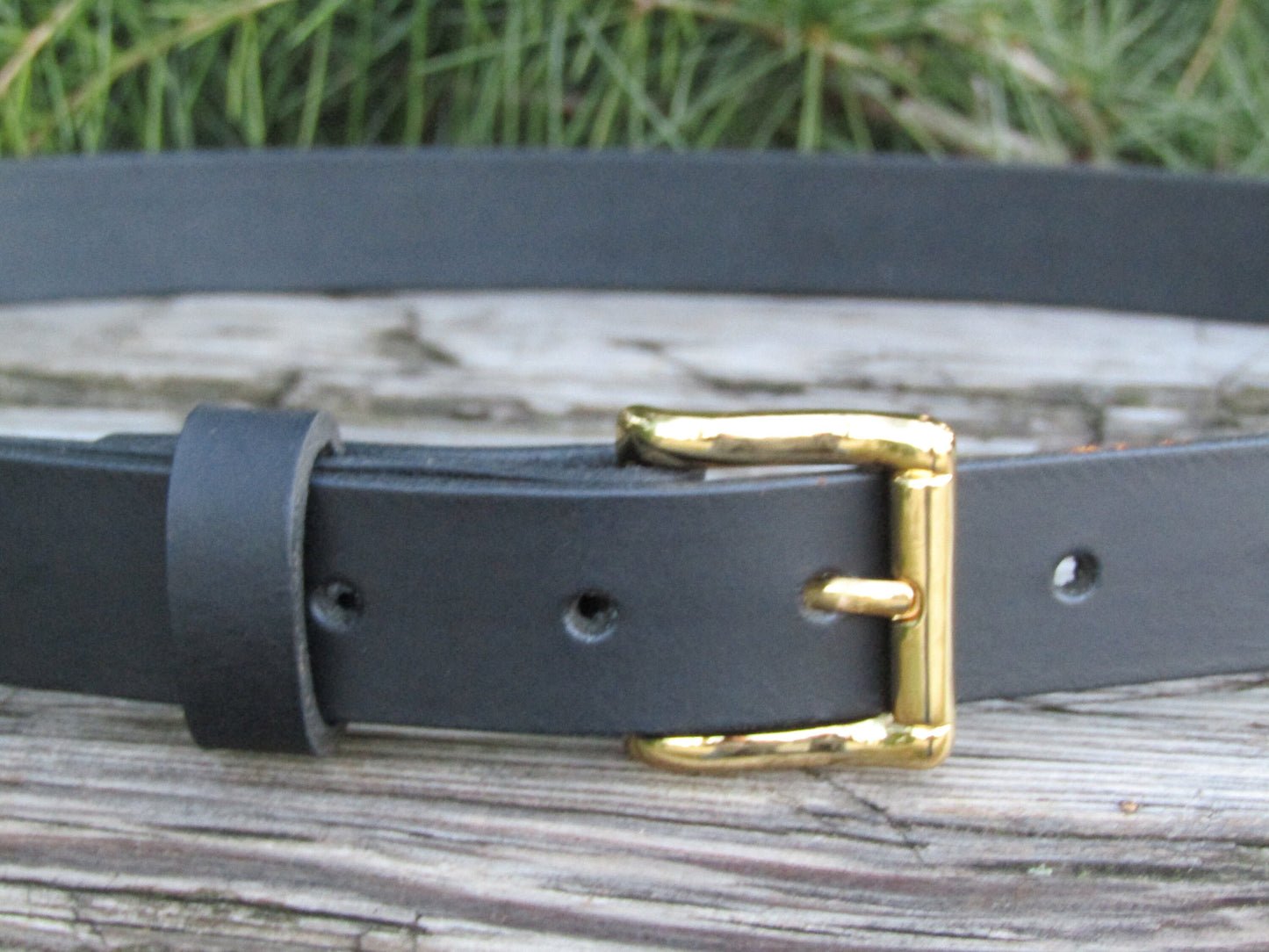 Narrow leather belt 1 inch wide leather belt  Gold tone buckle black leather belt womans leather belt 1 inch wide belt handmade leather belt