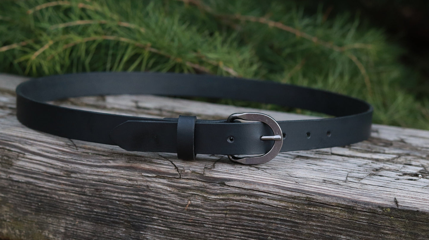 Handmade black leather belt 1 inch wide black leather belt Custom black leather belt mens leather belt womens black leather belt