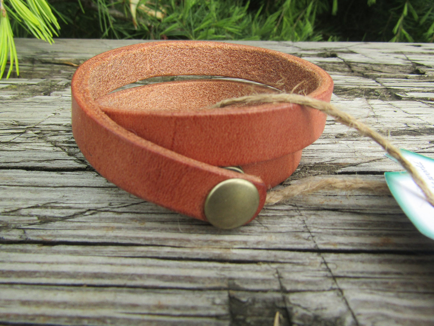 Leather wrap  bracelet, upcycled leather bracelet, custom made leather bracelet, blank bracelet 16 inches