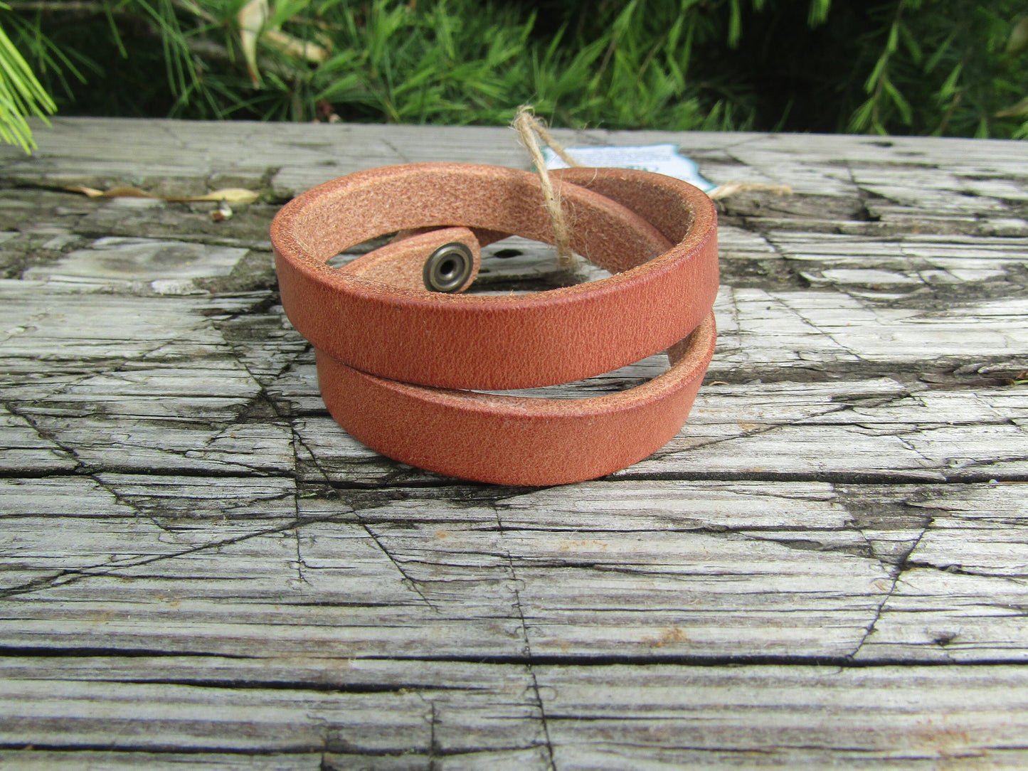 Leather wrap  bracelet, upcycled leather bracelet, custom made leather bracelet, blank bracelet 16 inches