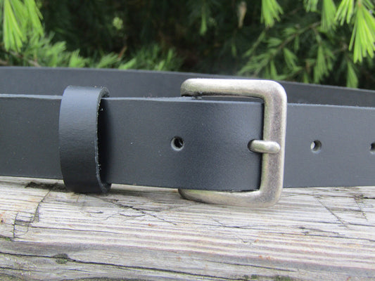 1 1/4" wide Black leather belt, full grain leather belt, mens leather belt, womans leather belt Custom Handmade leather belt