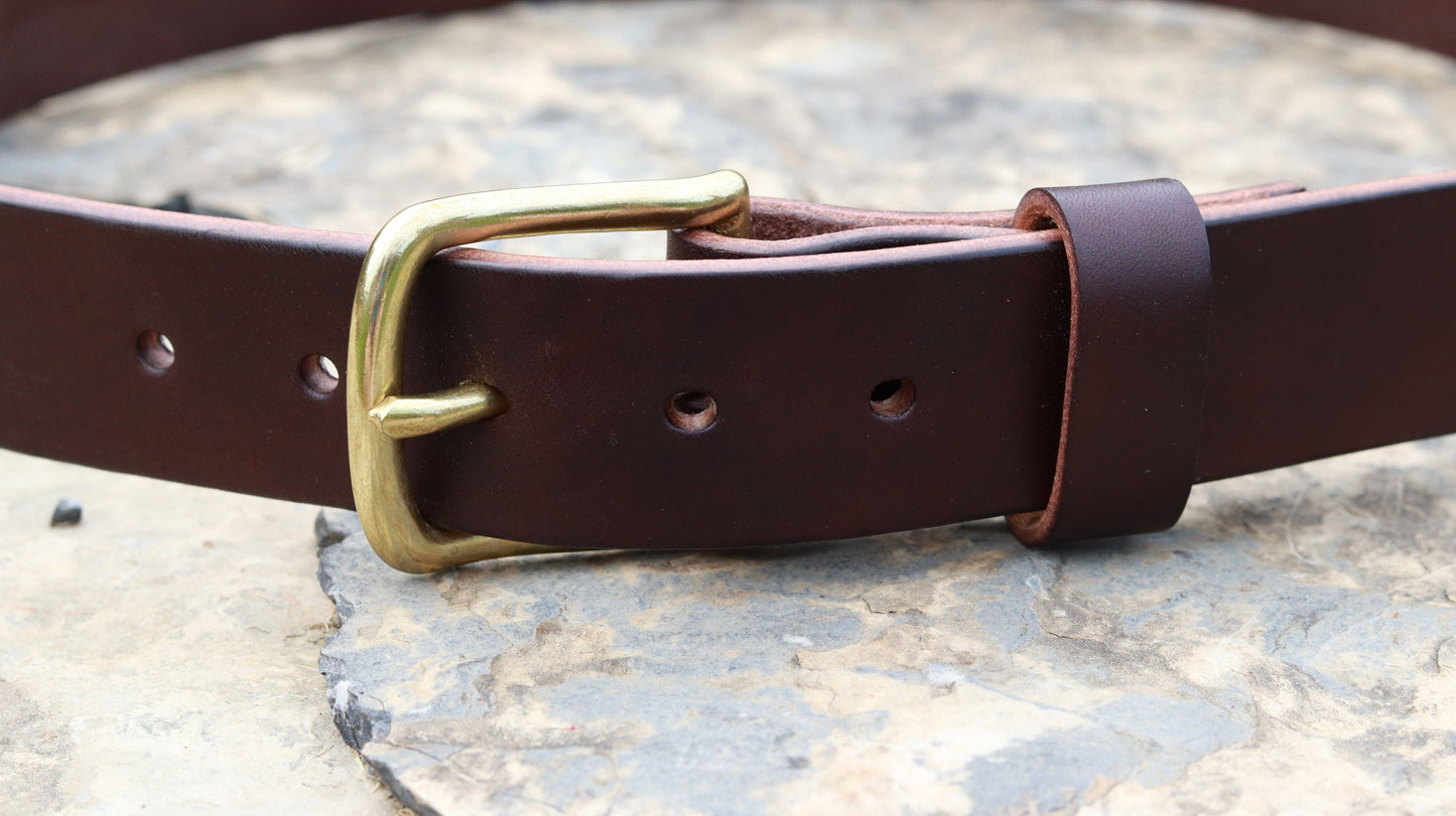 Dark brown Bridle Leather belt brass buckle, mens leather belt, womans leather belt   Custom made belt, handmade leather belt Made in USA