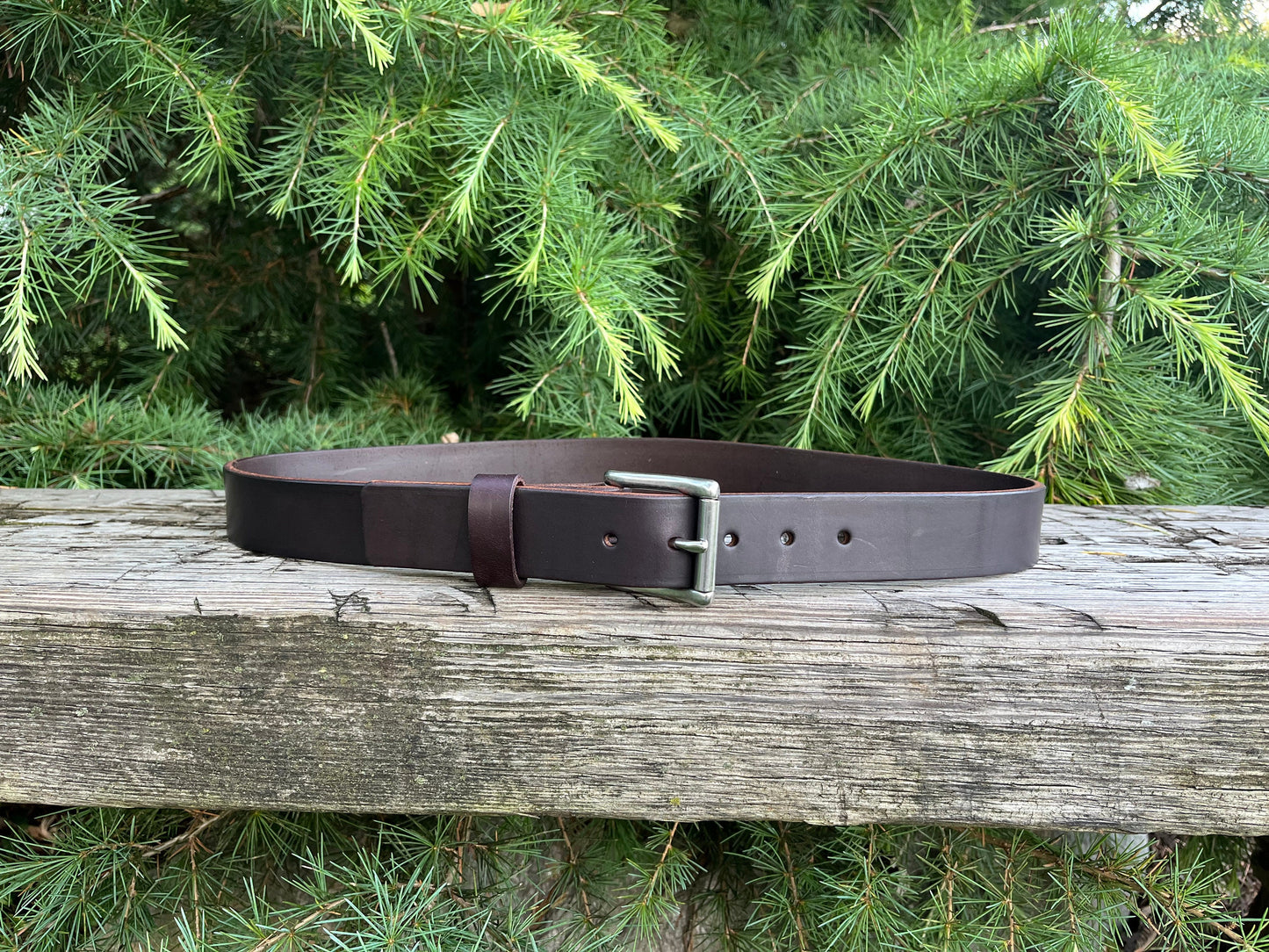 1 1/2" wide Dark brown Leather belt mens leather belt womans leather belt  Made in US with US hides  Custom made belt, handmade leather belt