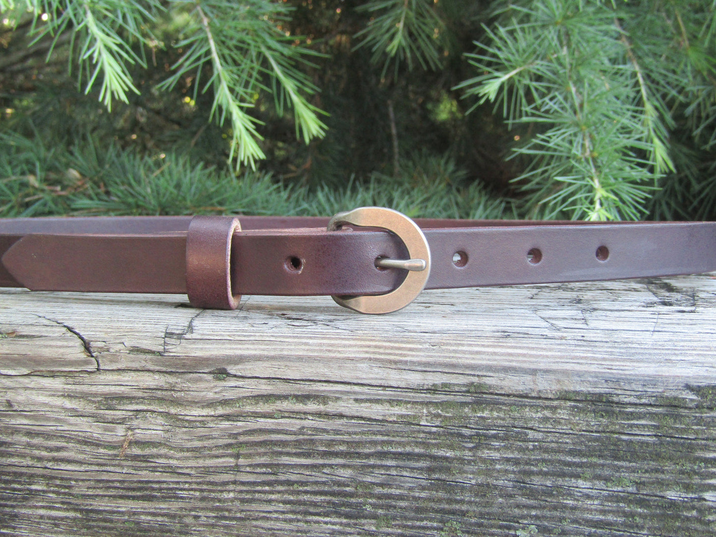 3/4" wide Leather belt Narrow belt Full Grain leather belt Handmade belt Woman leather belt Skinny Leather belt Dark brown leather belt