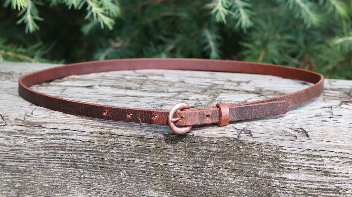 1/2" wide leather belt narrow leather belt  Made in USA  leather belt, narrow leather belt, skinny leather belt, custom belt