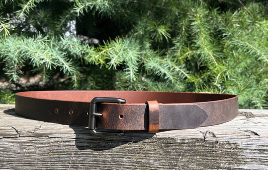 1 1/4" wide  leather belt Mens Casual Vintage look Custom Handmade Belt Crazy Horse Water Buffalo leather belt  Made in USA