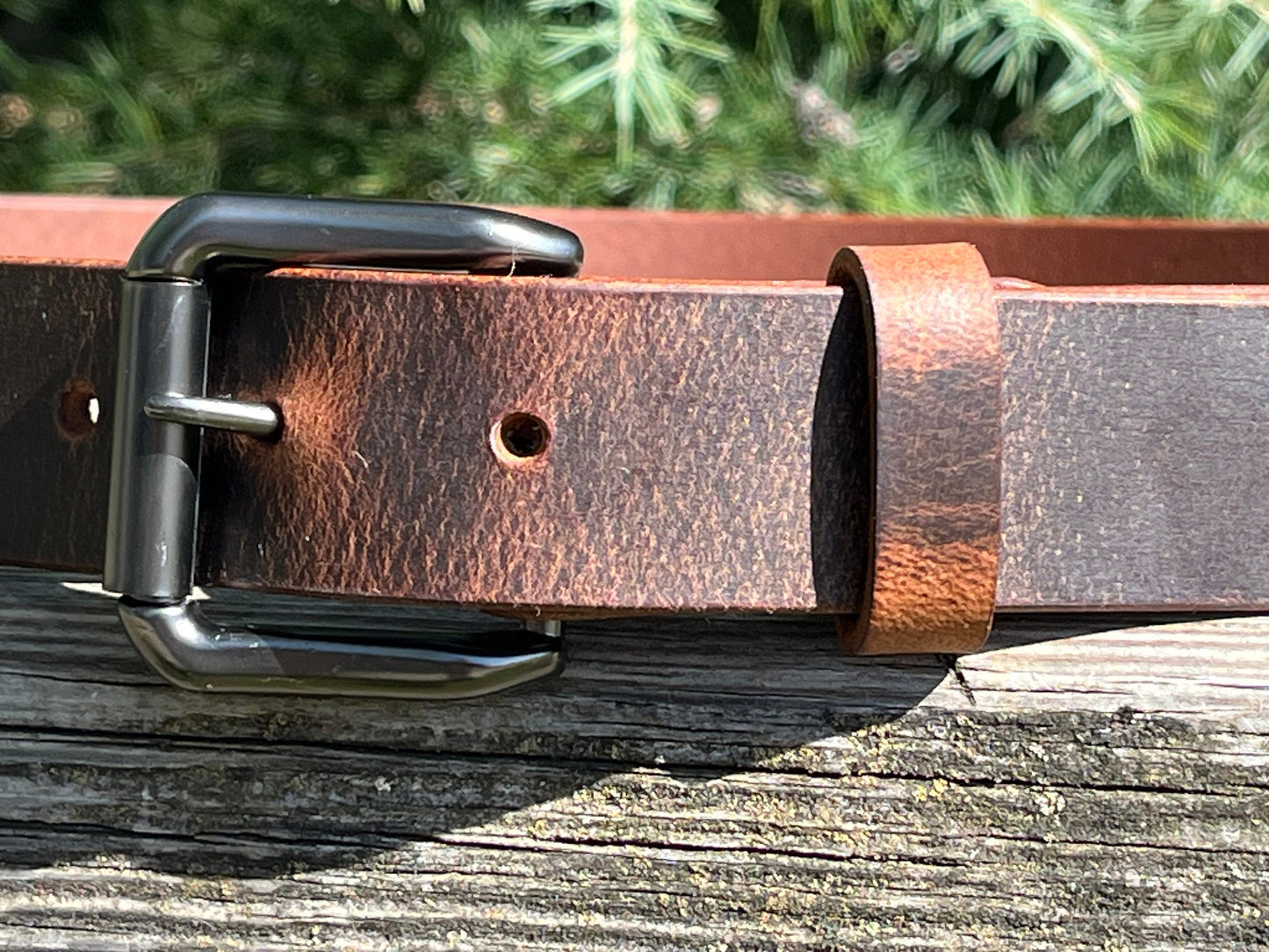 1 1/4" wide  leather belt Mens Casual Vintage look Custom Handmade Belt Crazy Horse Water Buffalo leather belt  Made in USA