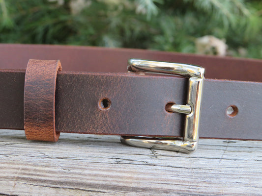 1 inch wide leather belt/ full grain brown leather womans belt/ Crazy Horse Water Buffalo Leather/ mens leather belt, removeable buckle