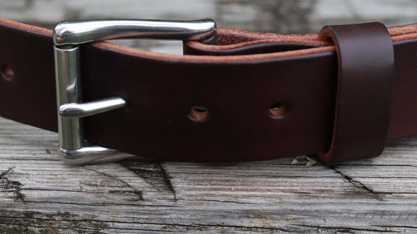 1 1/2" wide Dark brown Leather belt mens leather belt womans leather belt  Made in US with US hides  Custom made belt, handmade leather belt